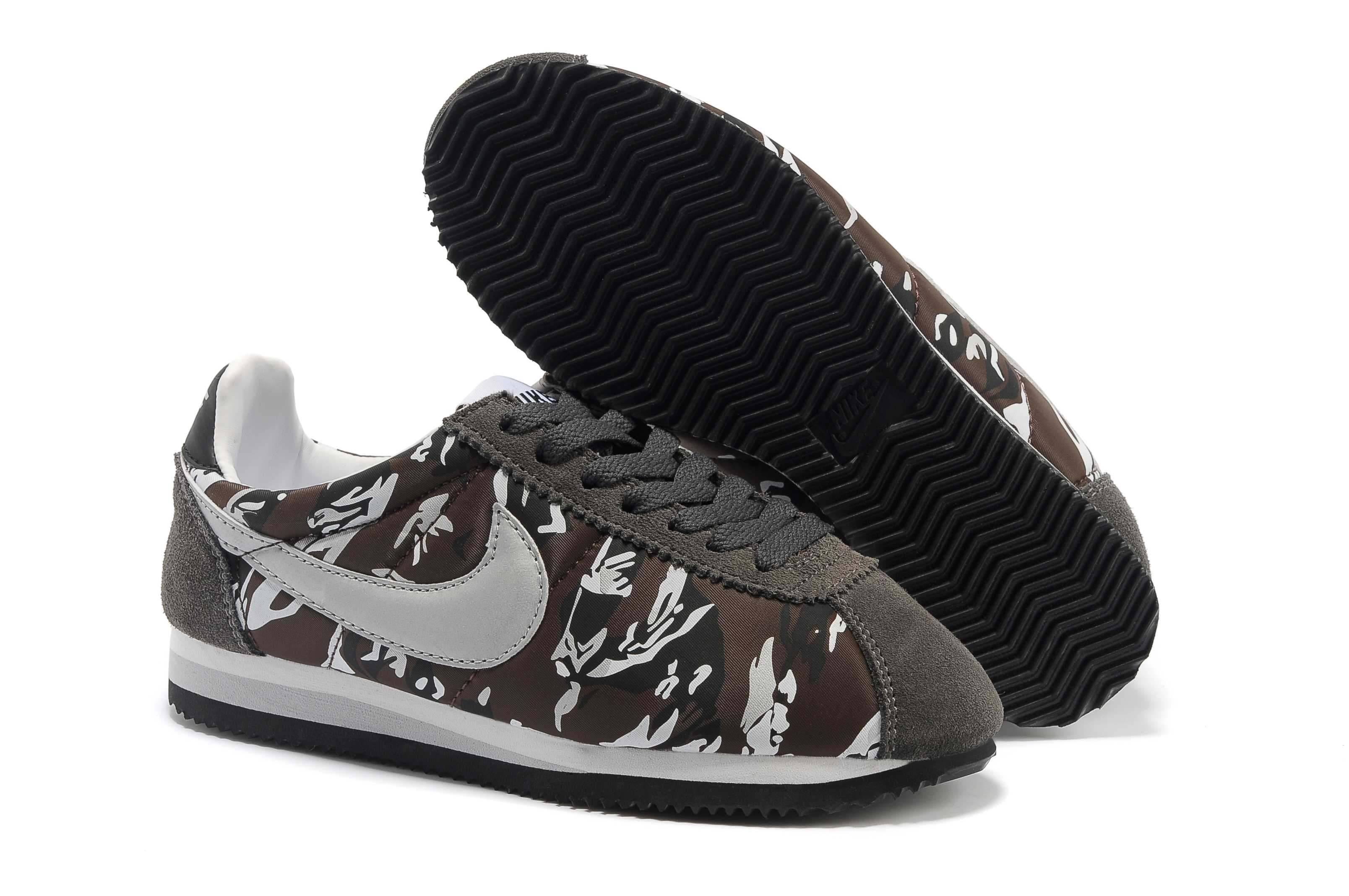 NIKE CORTEZ NYLON PRM femme nike cortez vintage nylon Grey Camouflage discount